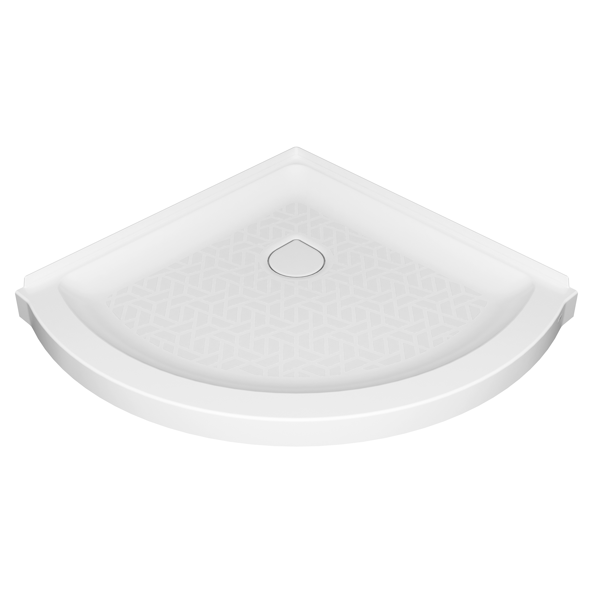 Ovation Curve 36inch Corner Shower Base with Center Drain Outlet