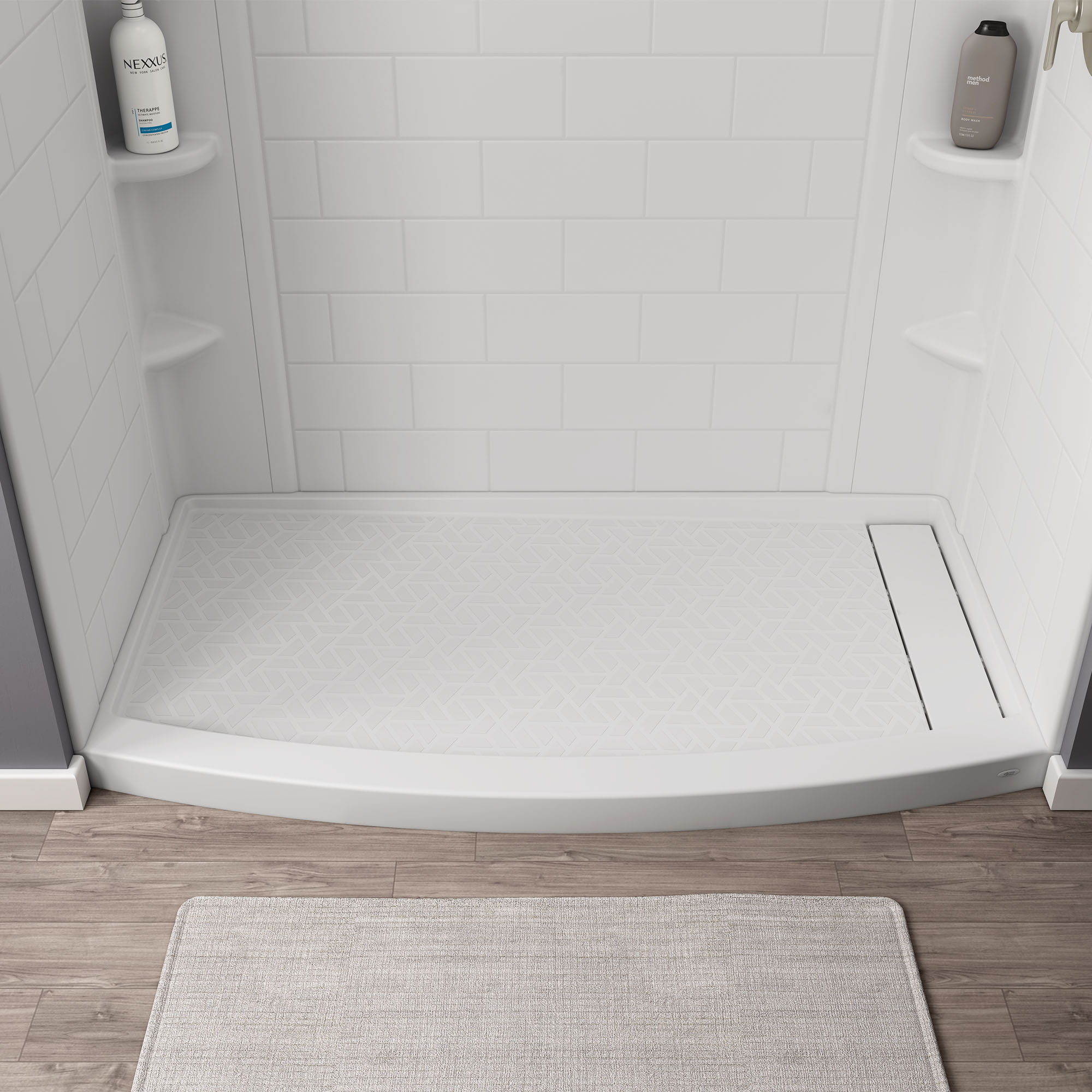 Elevate 60x30-inch Curved Shower Base with Right-hand Outlet