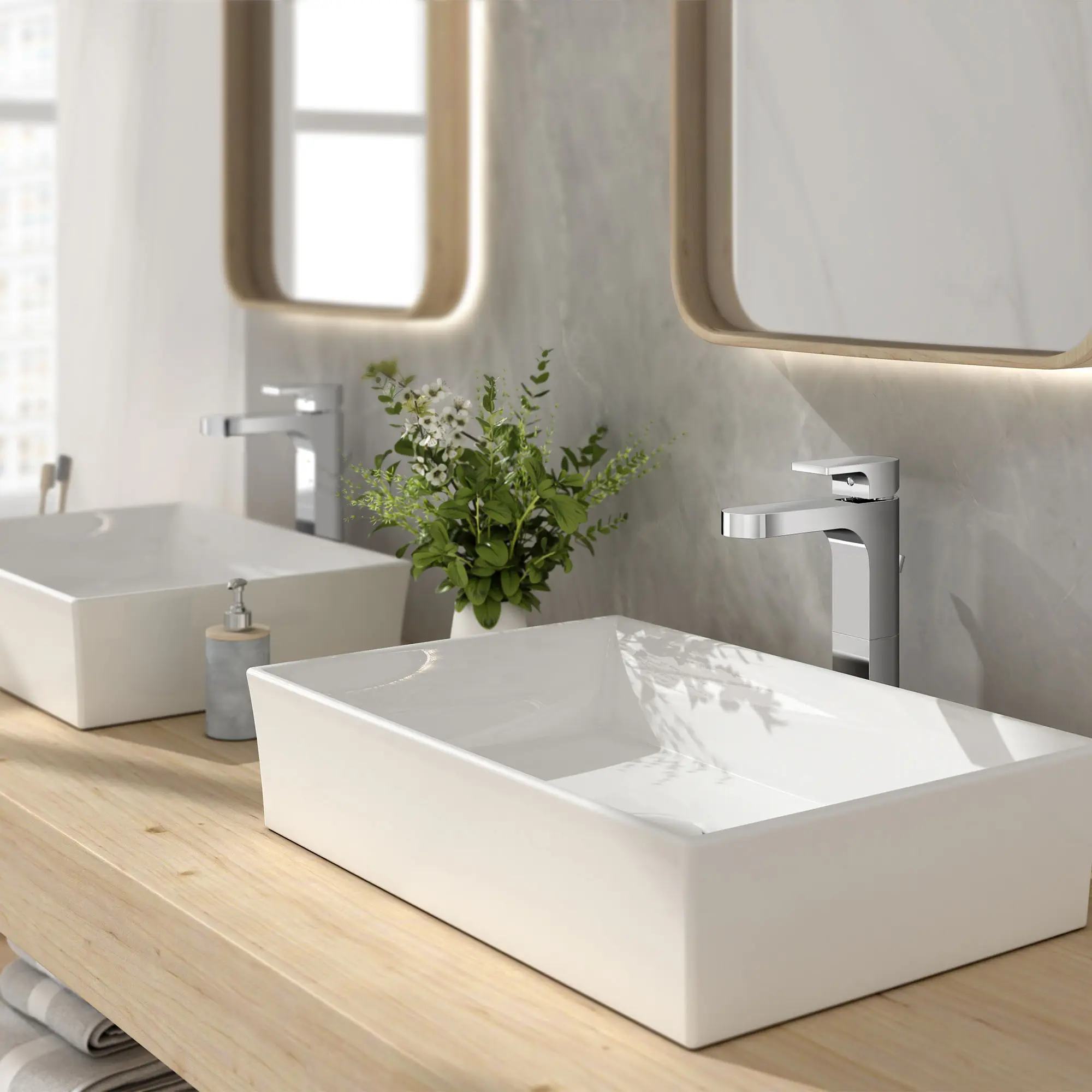 Lavabo rectangulaire sur comptoir POP