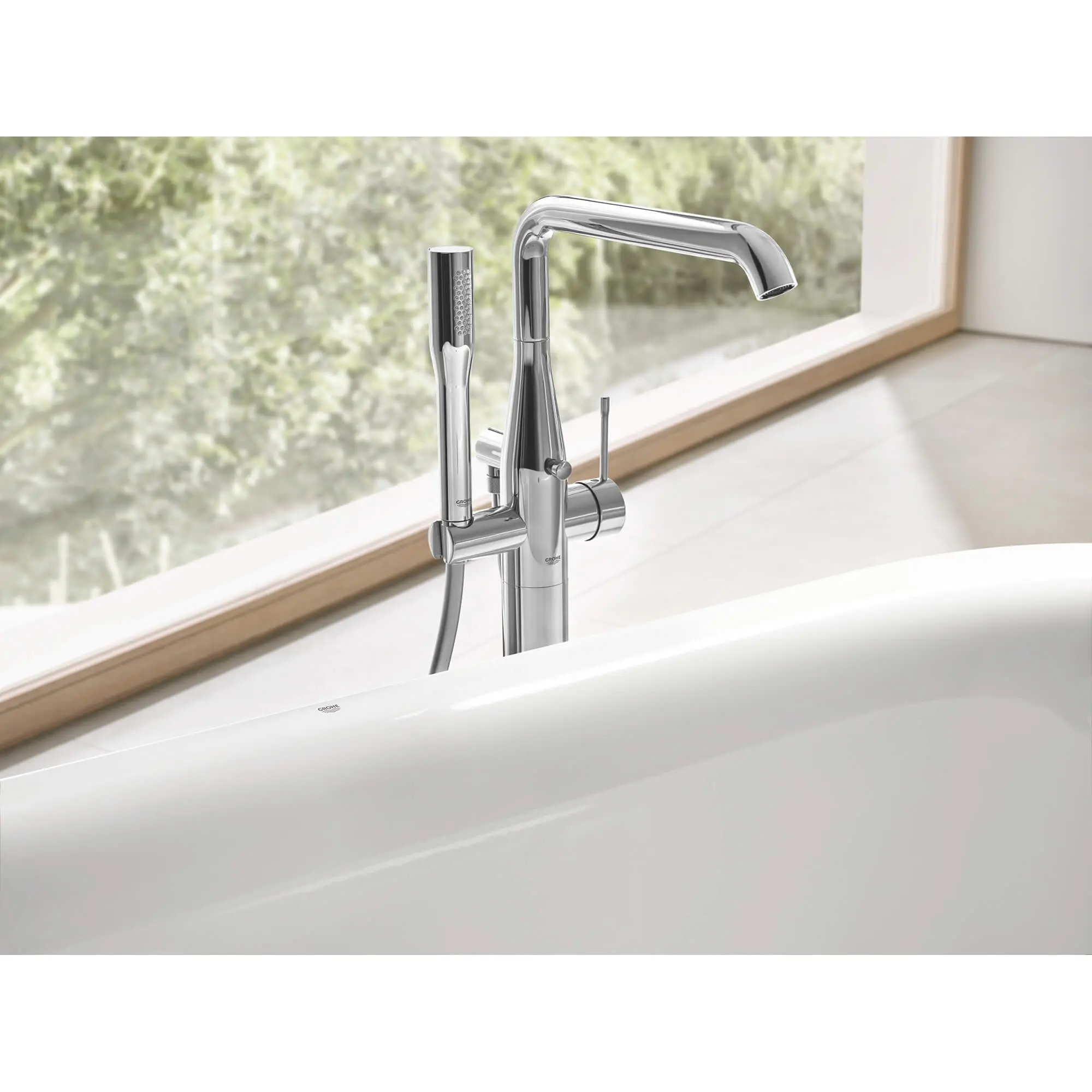 Floor Standing Tub Filler with Hand Shower