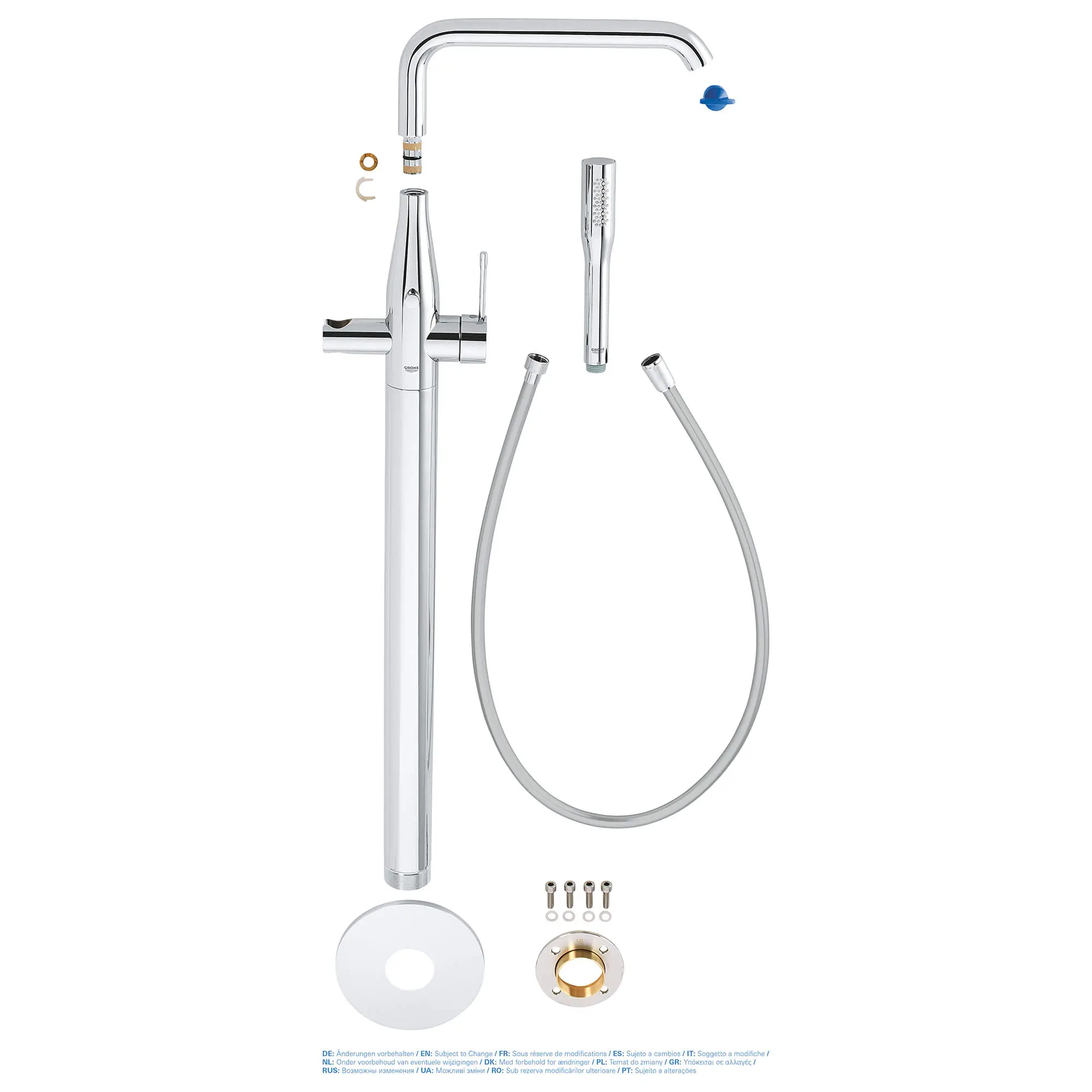 Floor Standing Tub Filler with Hand Shower