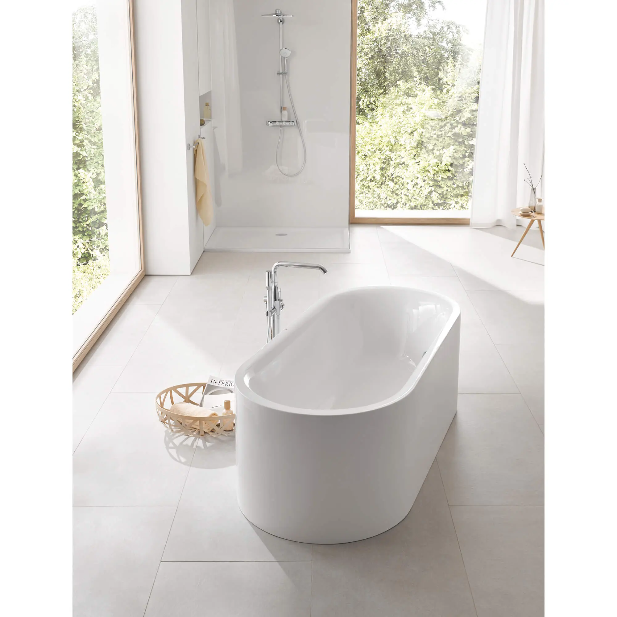 Floor Standing Tub Filler with Hand Shower