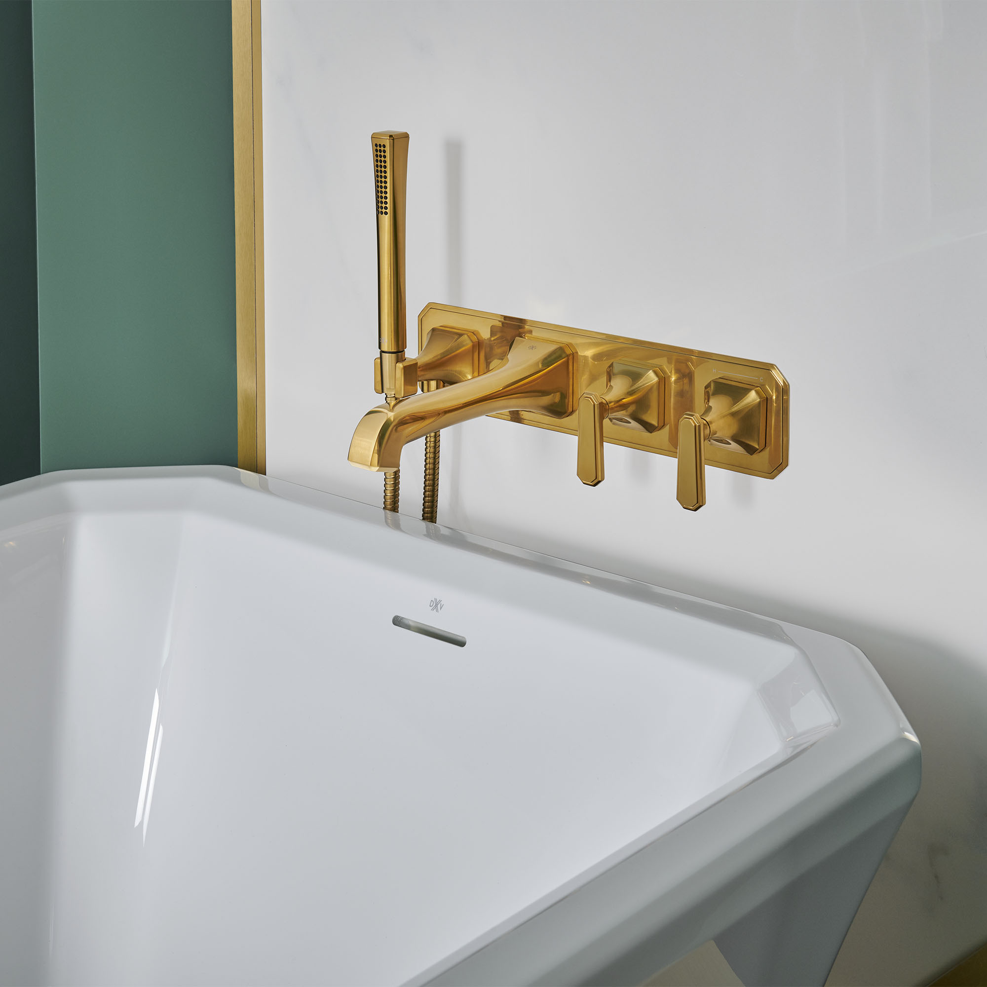 66 Newfane Resin Freestanding Double-Slipper Tub