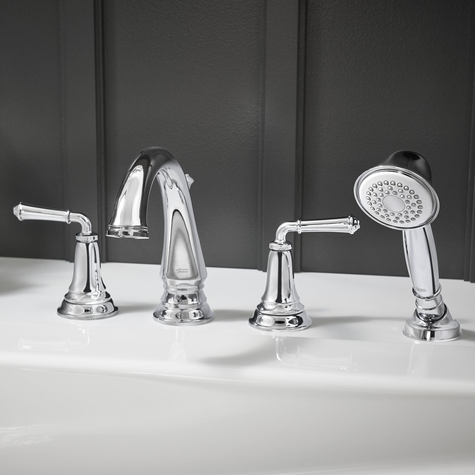 Delancey™ Bathtub Faucet With  Lever Handles and Personal Shower for Flash™ Rough-In Valve