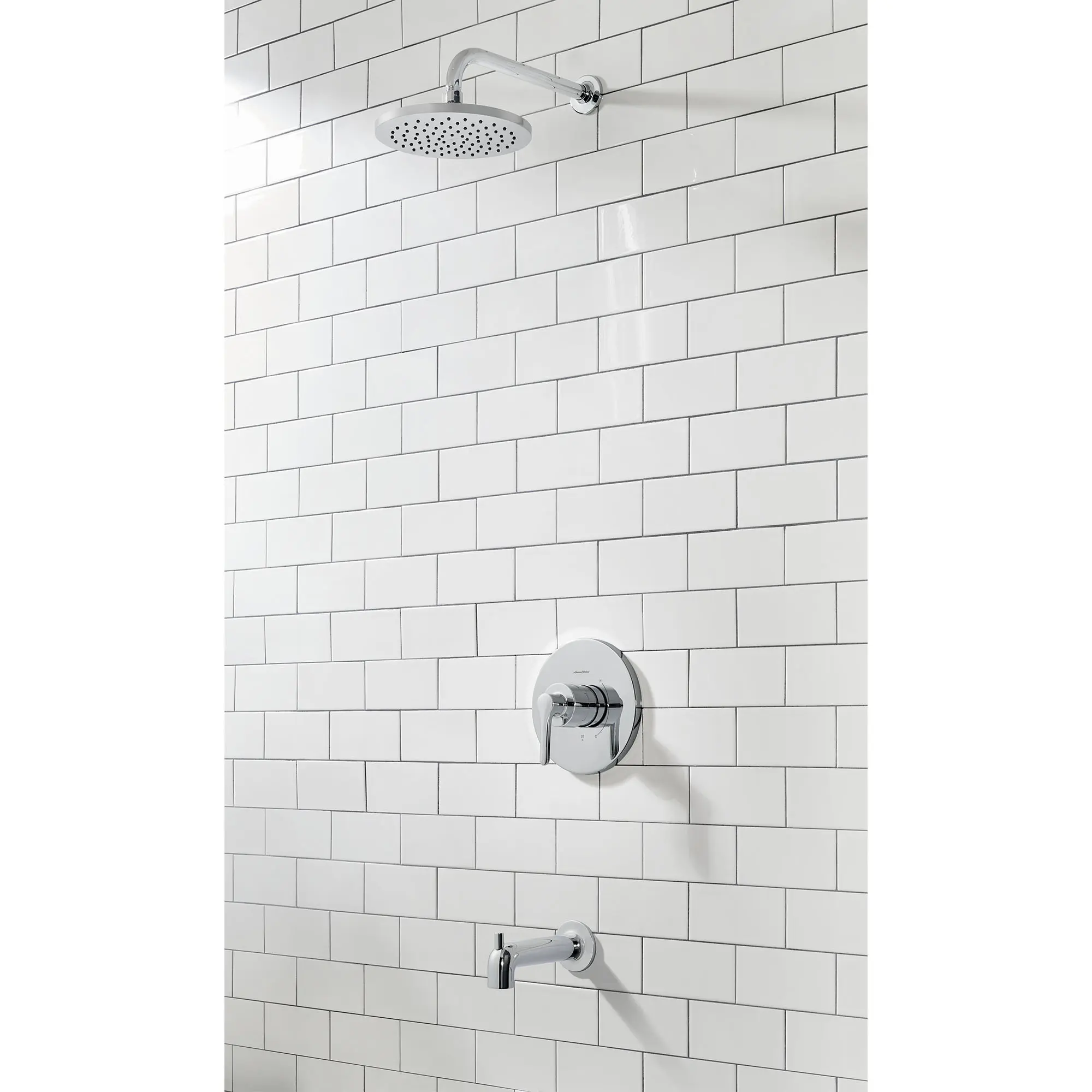 Studio® S 2.5 gpm/9.5 L/min Tub and Shower Trim Kit With Rain Showerhead, Double Ceramic Pressure Balance Cartridge With Lever Handle