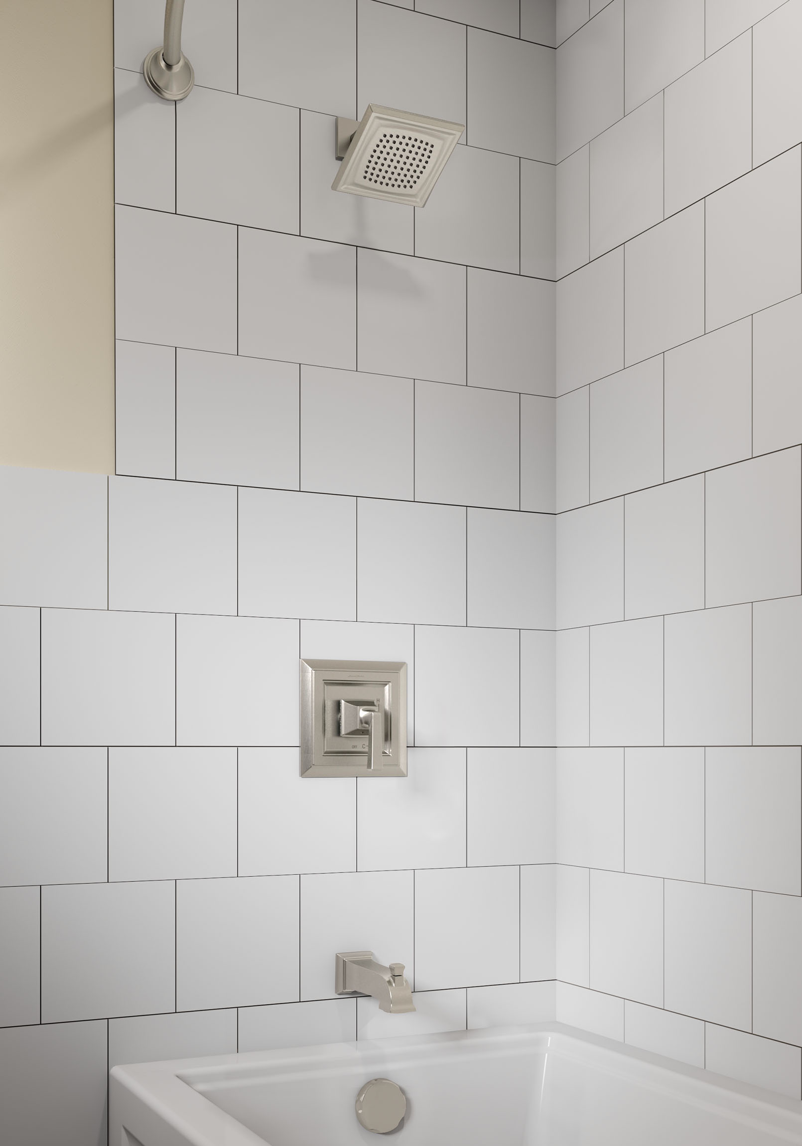 Town Square™ S 2.5 gpm/9.5 L/min Tub and Shower Trim Kit With Single Function Showerhead, Double Ceramic Pressure Balance Cartridge With Lever Handle