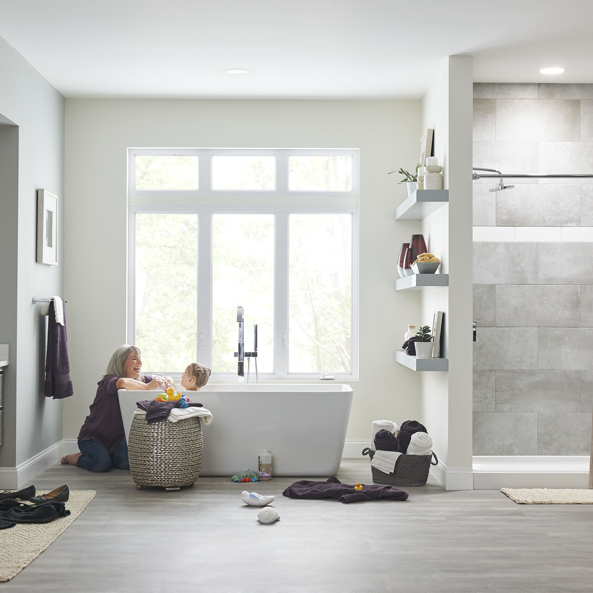 Sedona™ Loft™ 63 x 30-Inch Rectangle Freestanding Bathtub Center Drain With Integrated Overflow