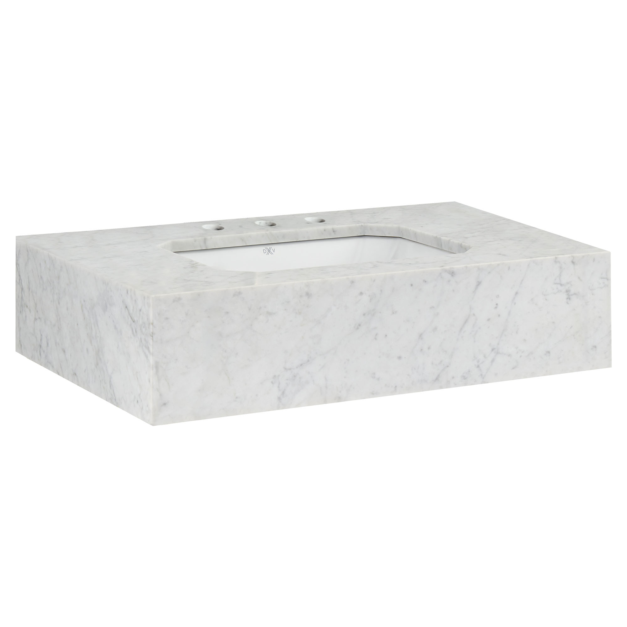 Belshire® 30 in. Carrara Marble 3 Hole Top, Console