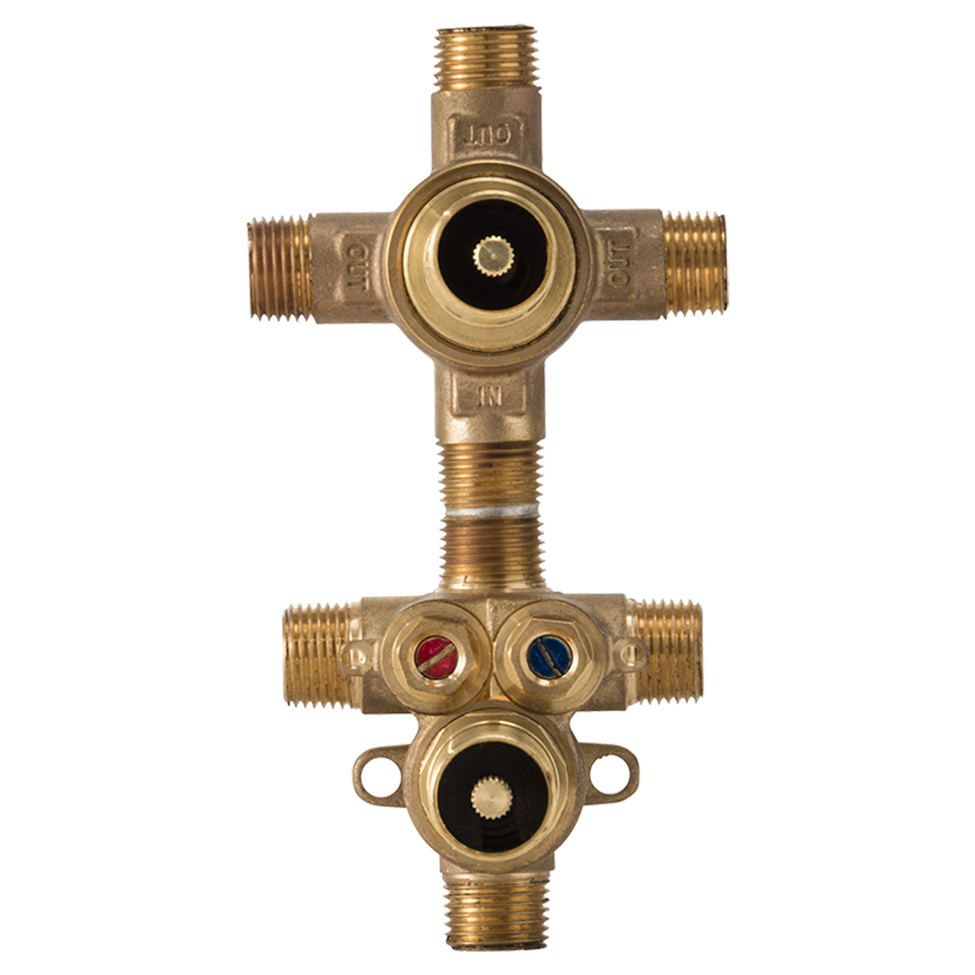 2-Handle Thermostatic Rough Valve with 3-Way Diverter Non-Shared Functions