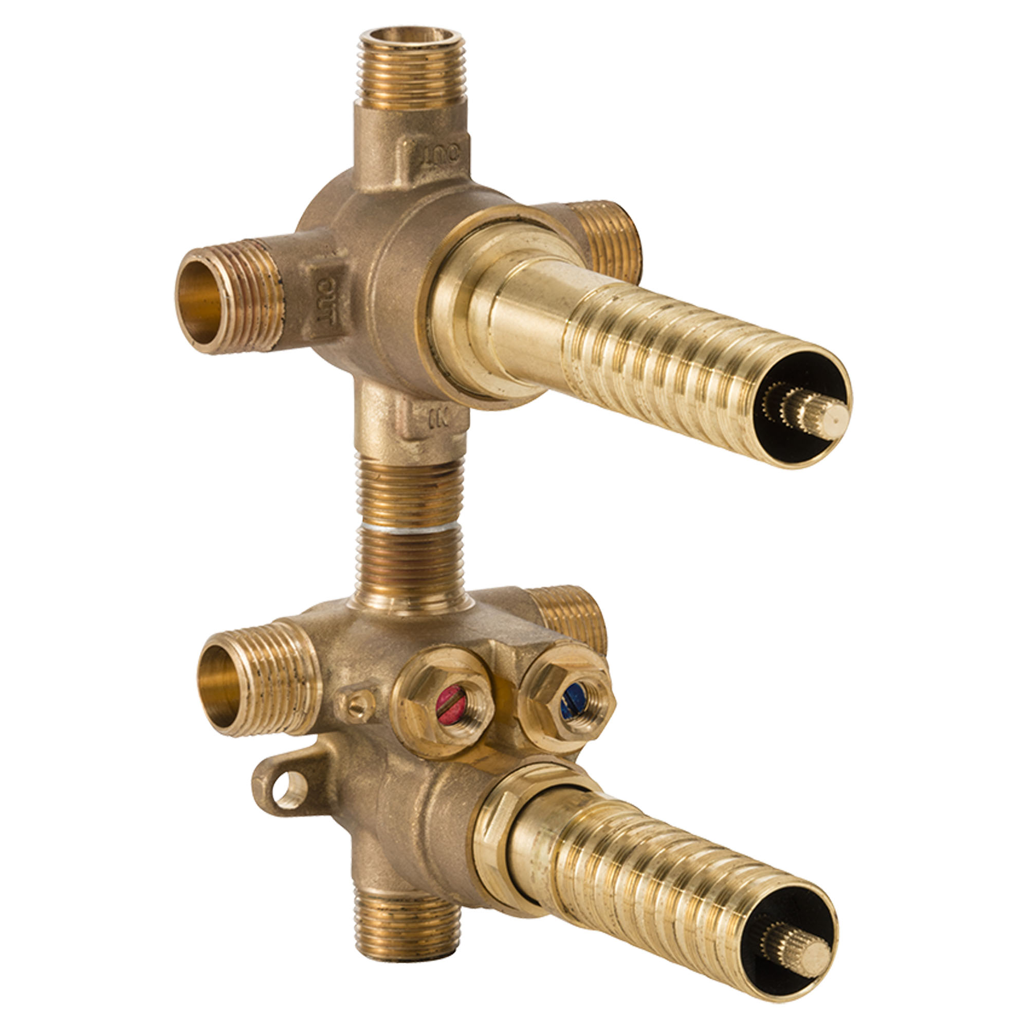 2-Handle Thermostatic Rough Valve with 3-Way Diverter Shared Functions