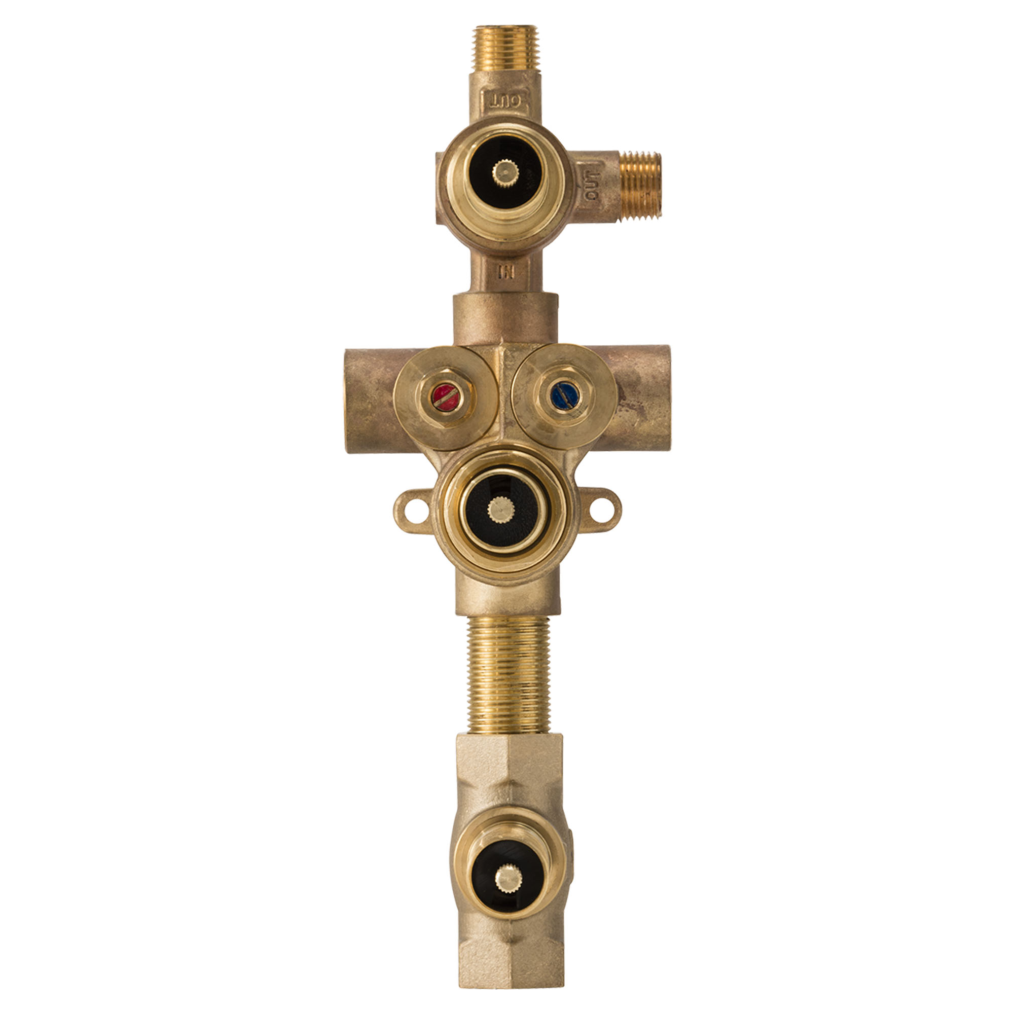 3-Handle Thermostatic Rough Valve with 2-Way Diverter Non-Shared Functions