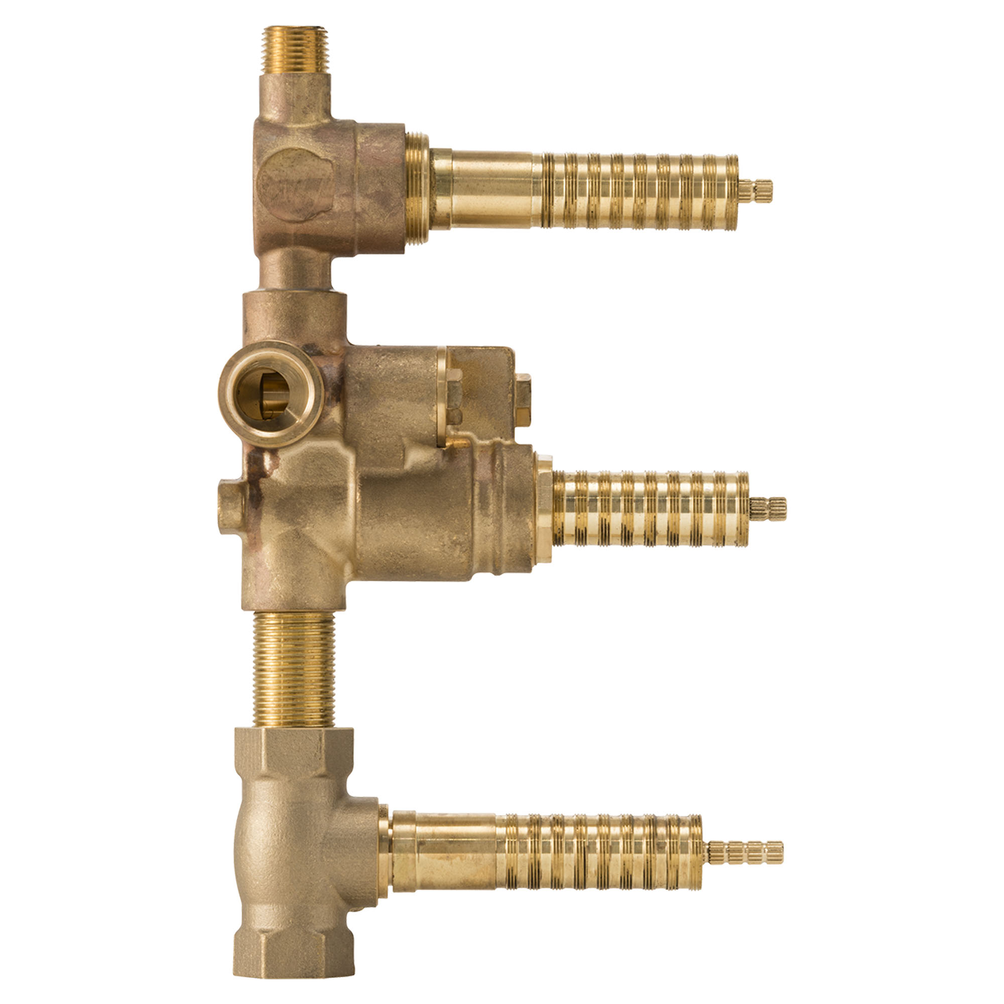 3-Handle Thermostatic Rough Valve with 2-Way Diverter Shared Functions