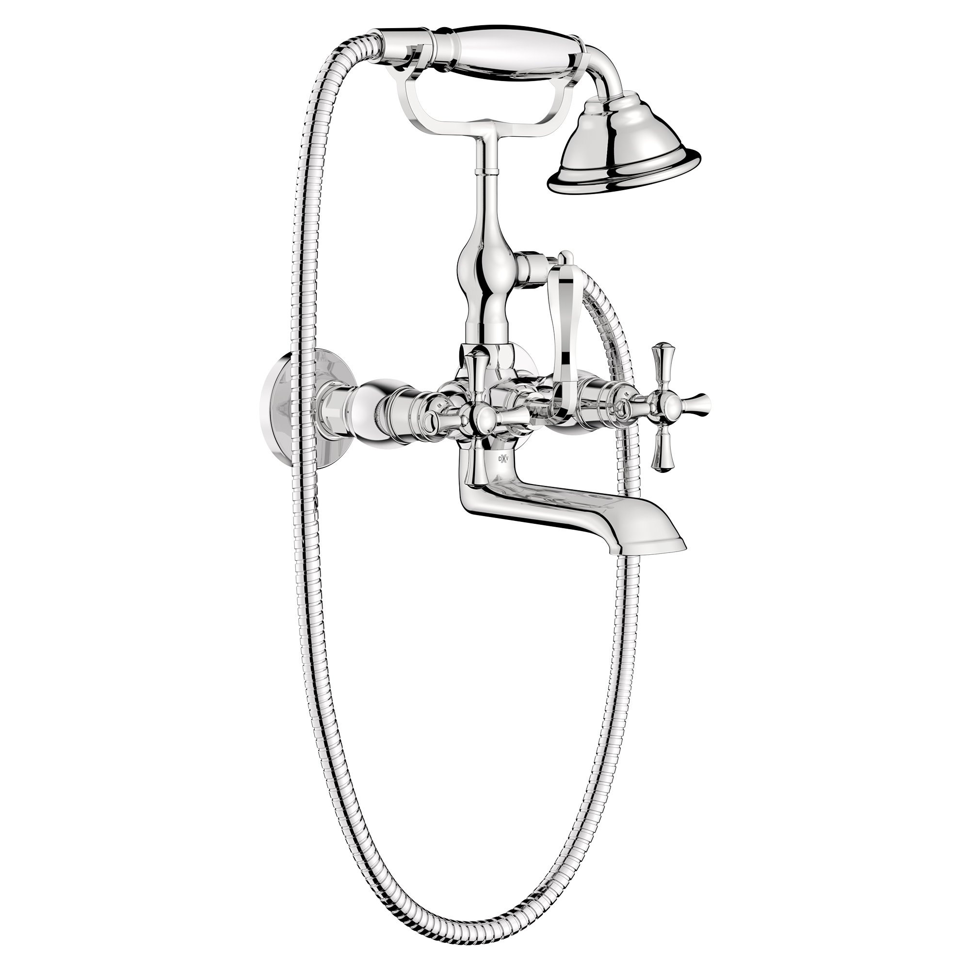 Randall™ 2-Handle Wall Mount Bathtub Faucet with Hand Shower and Cross Handles