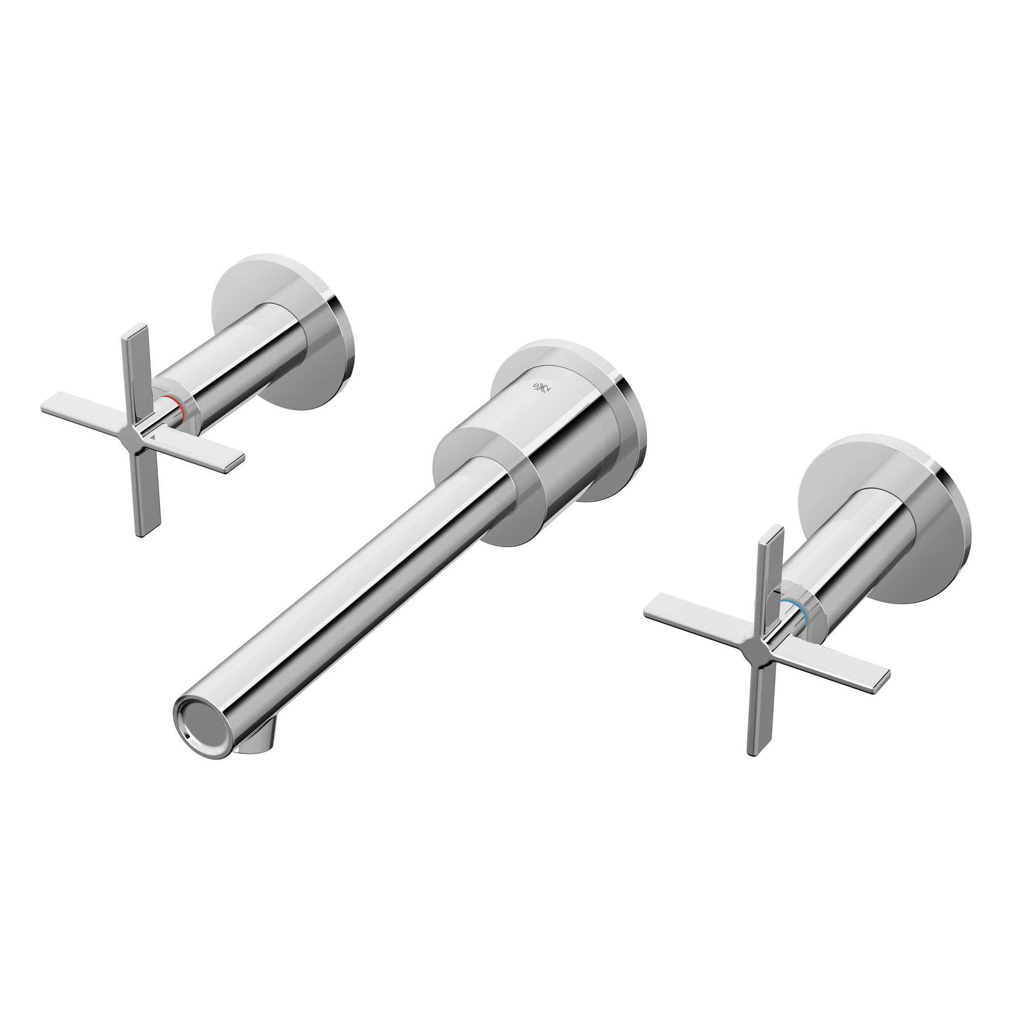 Percy® 2-Handle Wall Mounted Bathroom Faucet with Indicator Markings and Cross Handles