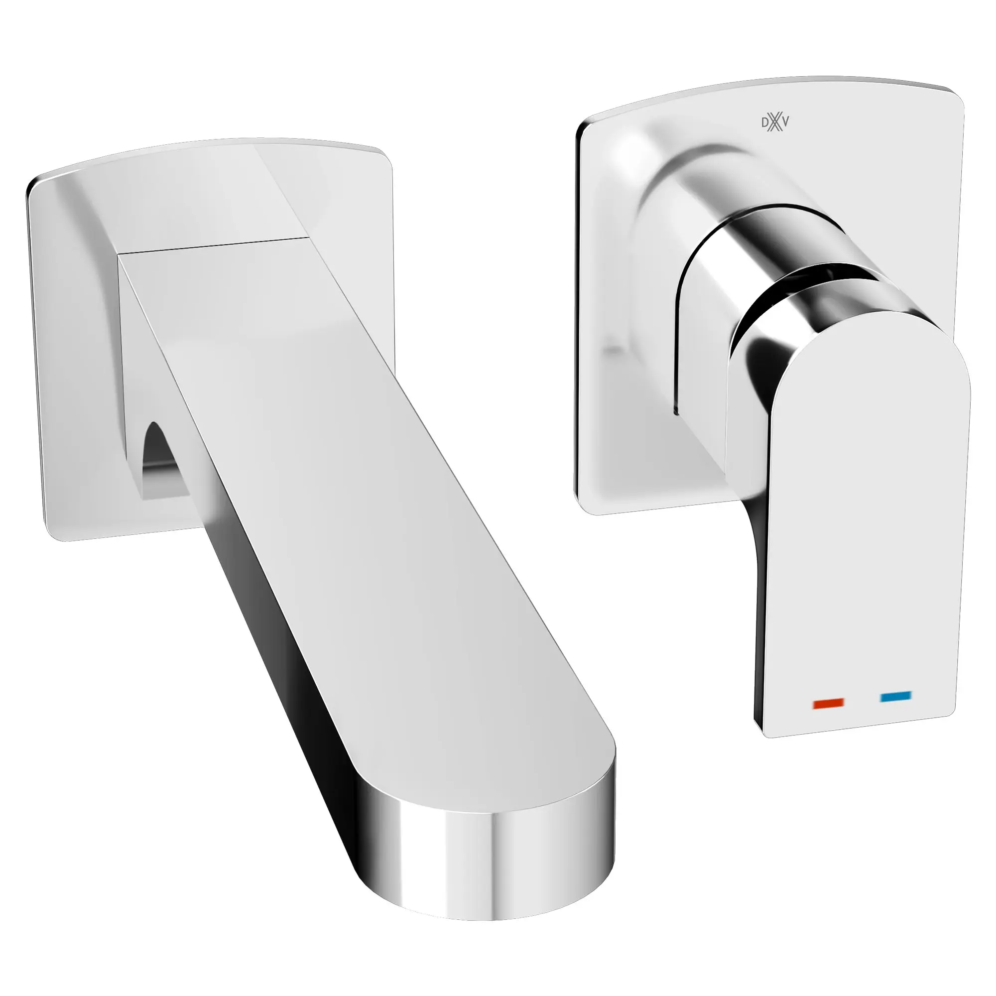 Equility® Single Handle Wall Mount Bathroom Faucet with Indicator Markings and Lever Handle