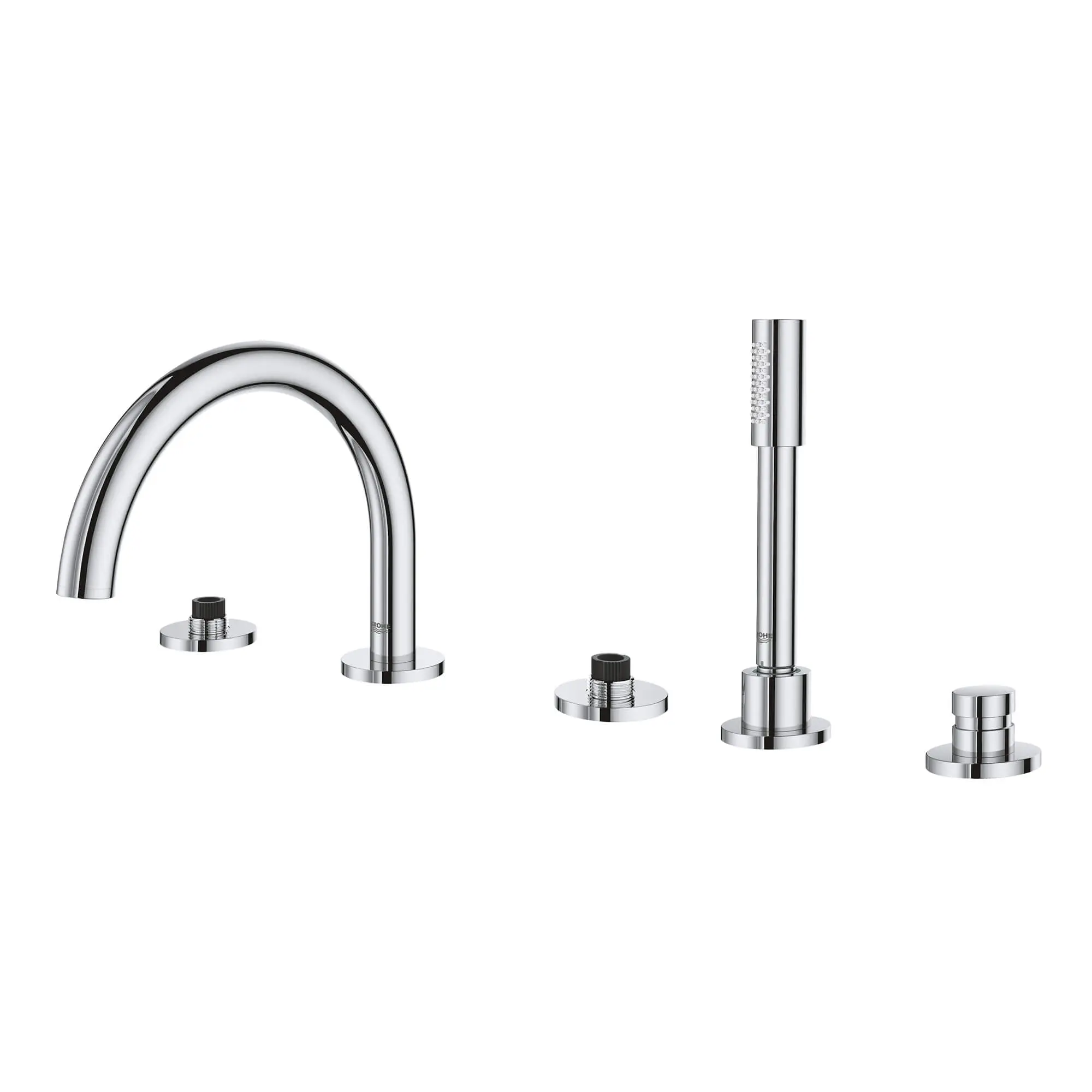 5-Hole 2-Handle Deck Mount Roman Tub Faucet with 1.75 GPM Hand Shower