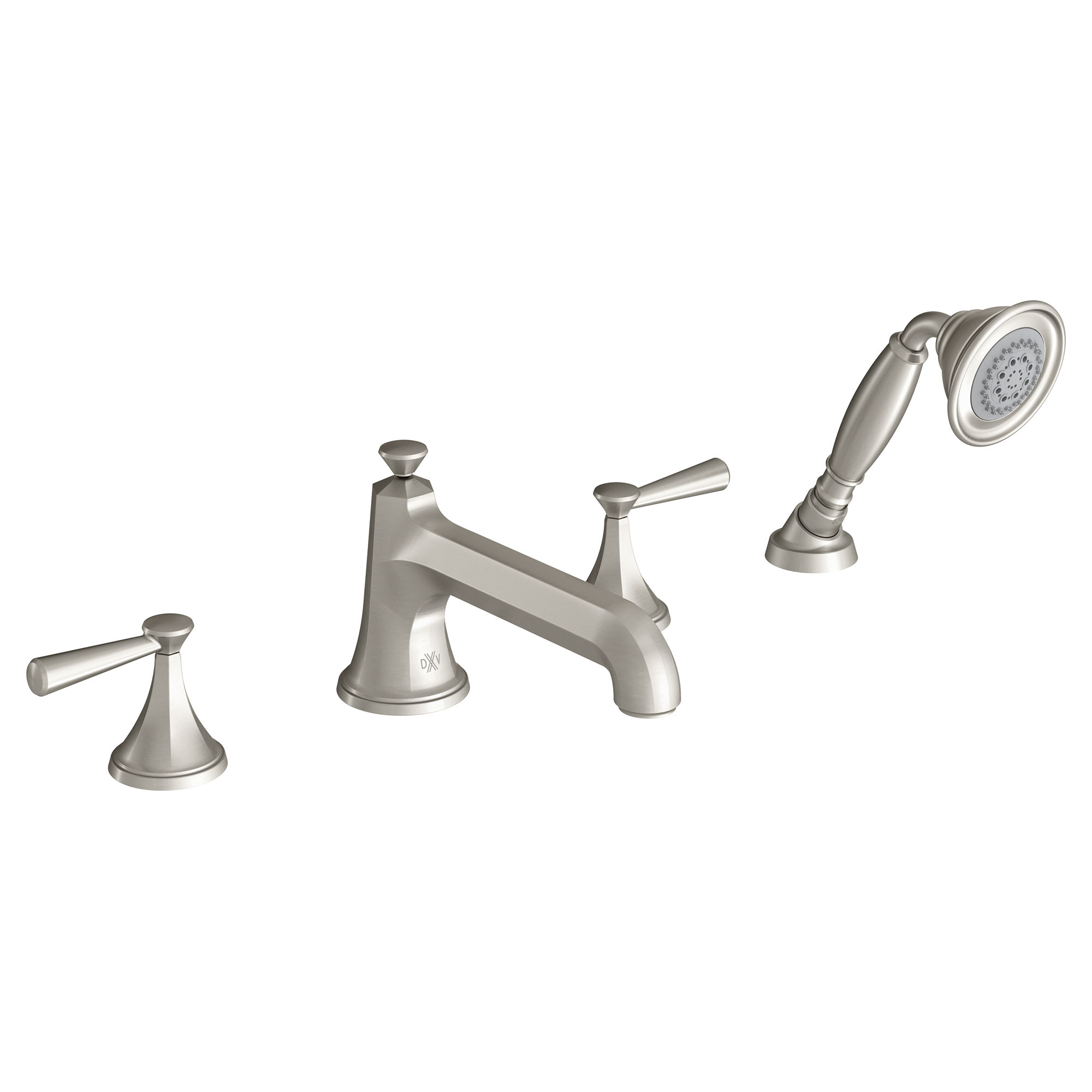 Fitzgerald 2-Handle Deck Mount Bathtub Faucet with Hand Shower and Lever Handles