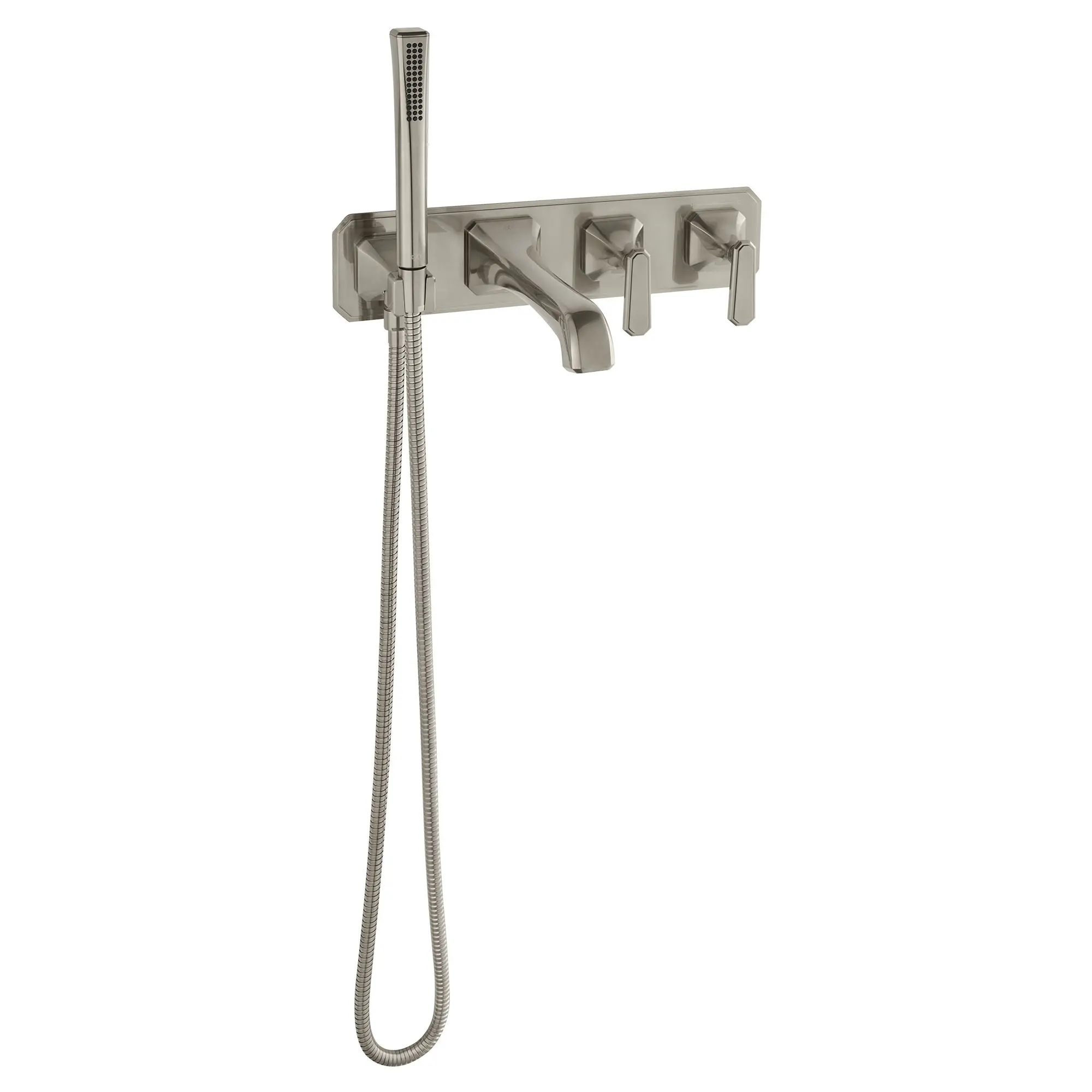 Belshire® 2-Handle Wall Mount Bathtub Faucet with Hand Shower and Lever Handles