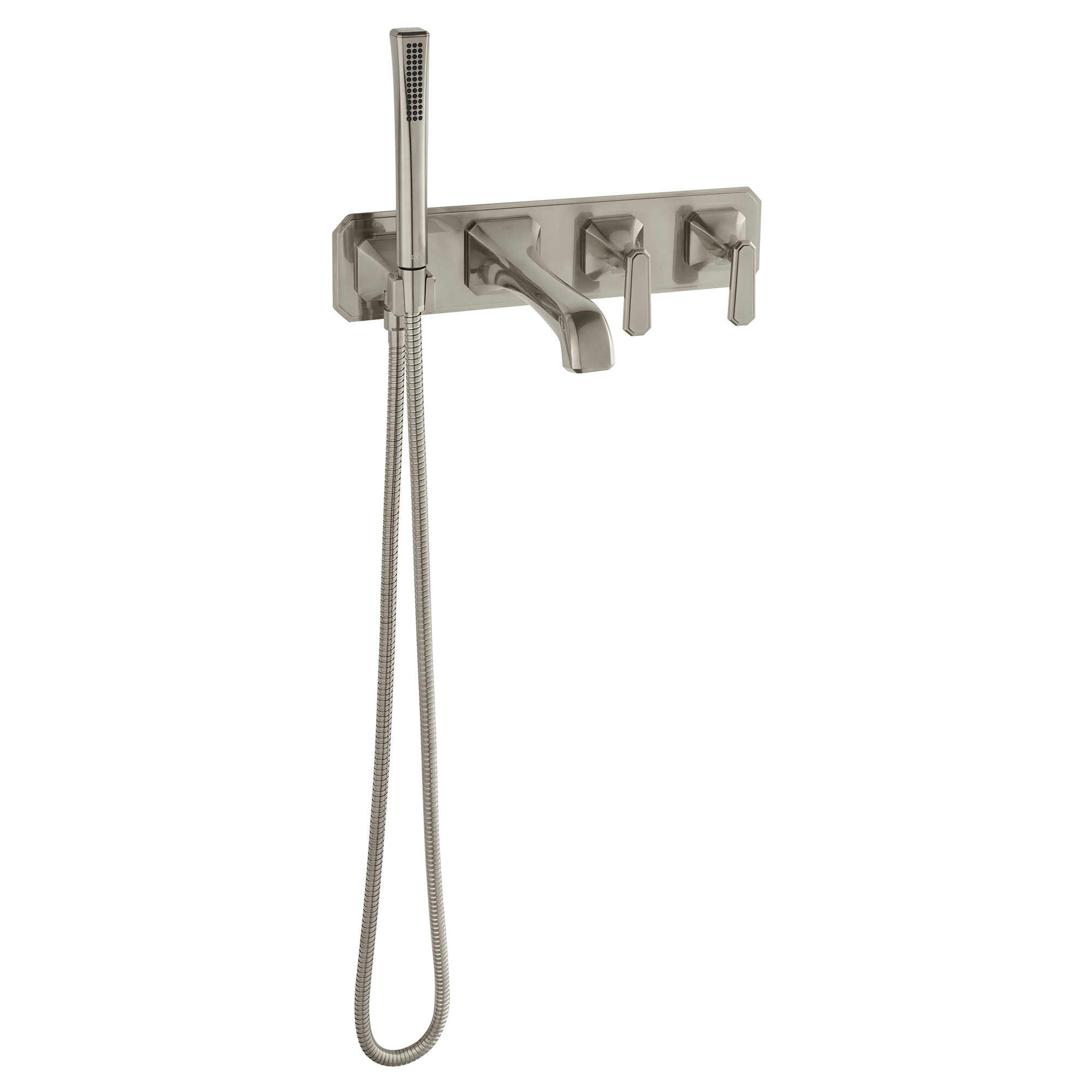 Belshire™ 2-Handle Wall Mount Bathtub Faucet with Hand Shower and Lever Handles