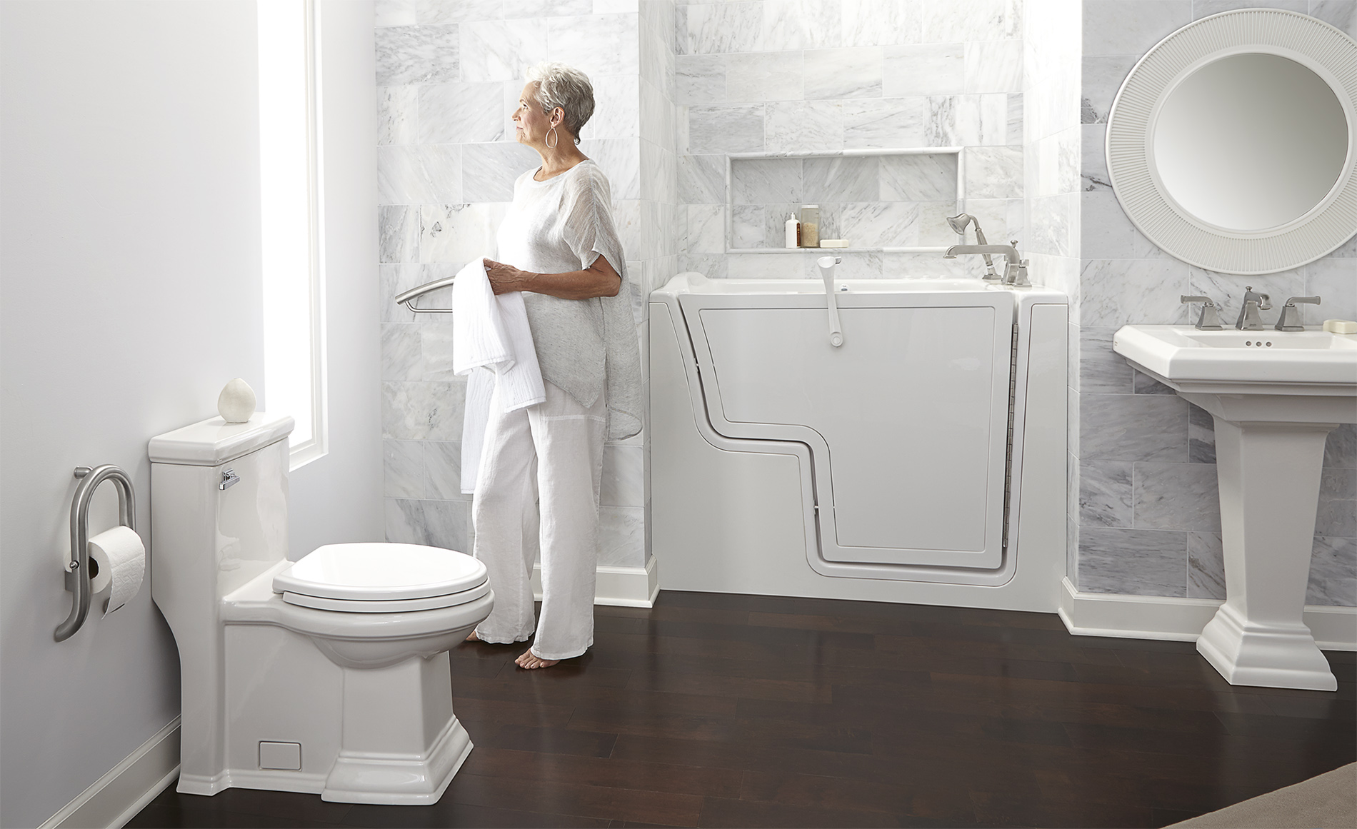 Town Square 27-in. Pedestal Sink Top 8-in. Centers
