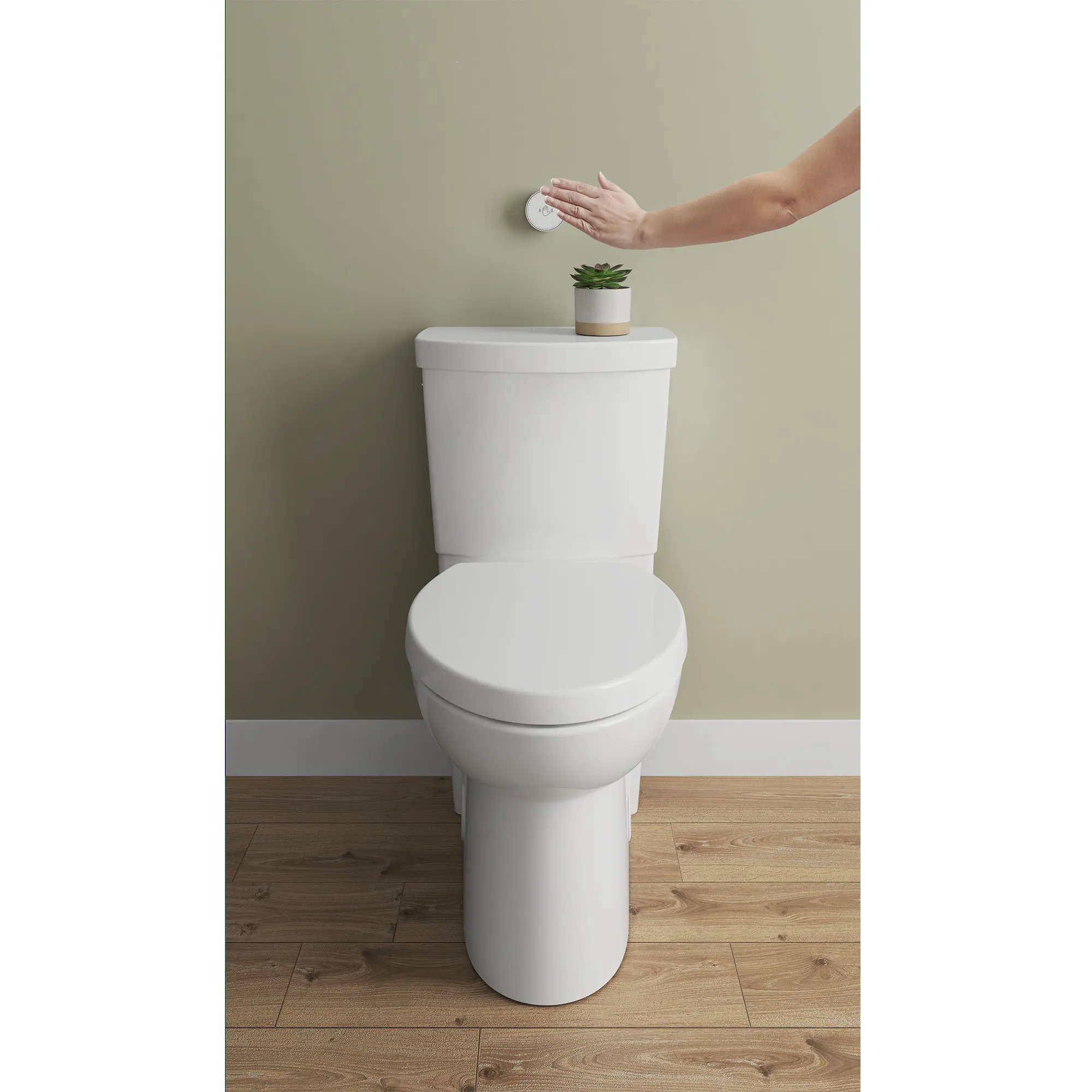 Studio Touchless Skirted Two-Piece 1.28 gpf/4.8 Lpf Chair Height Elongated Toilet with Seat