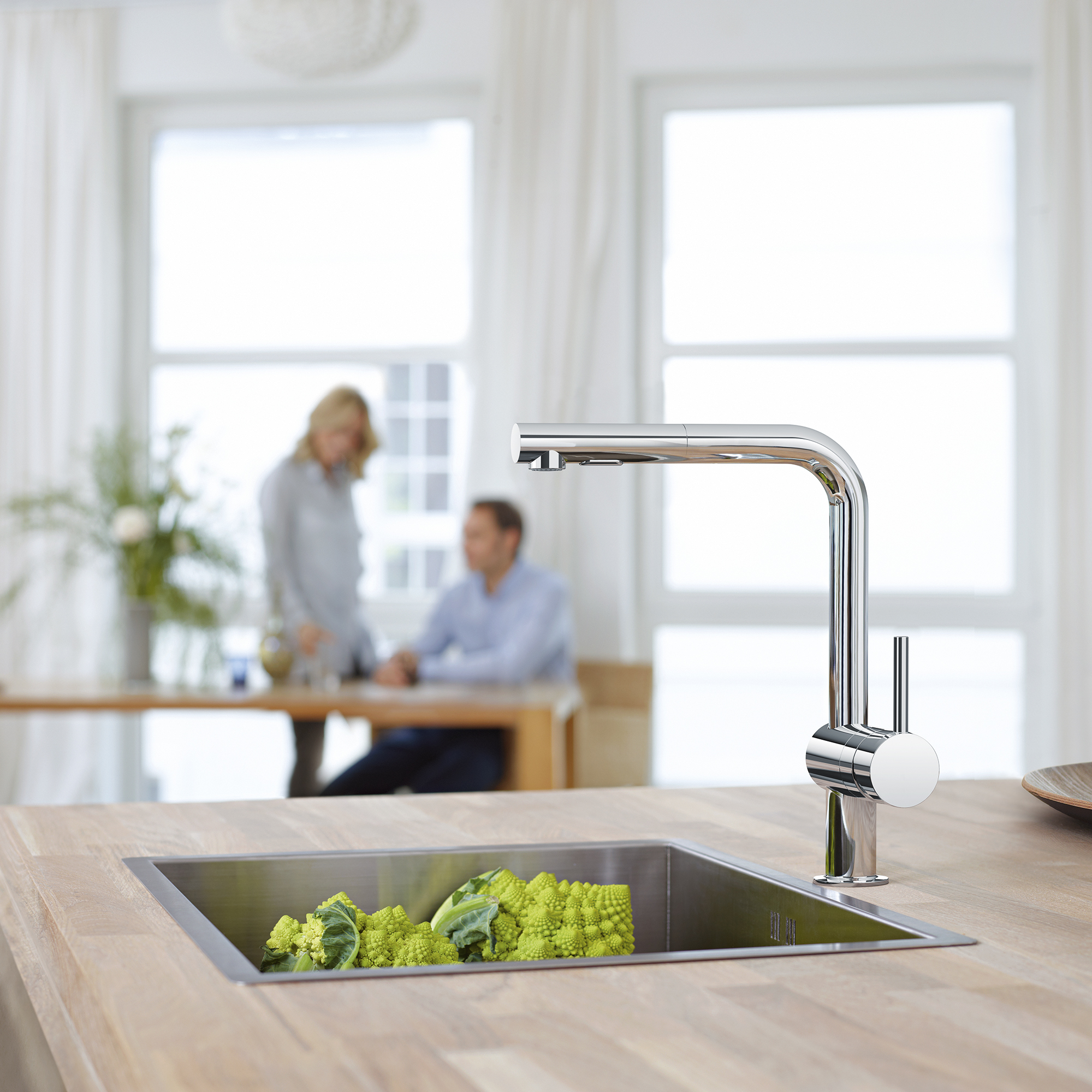 Single-Handle Pull-Out Kitchen Faucet Dual Spray 6.6 L/min (1.75 gpm)